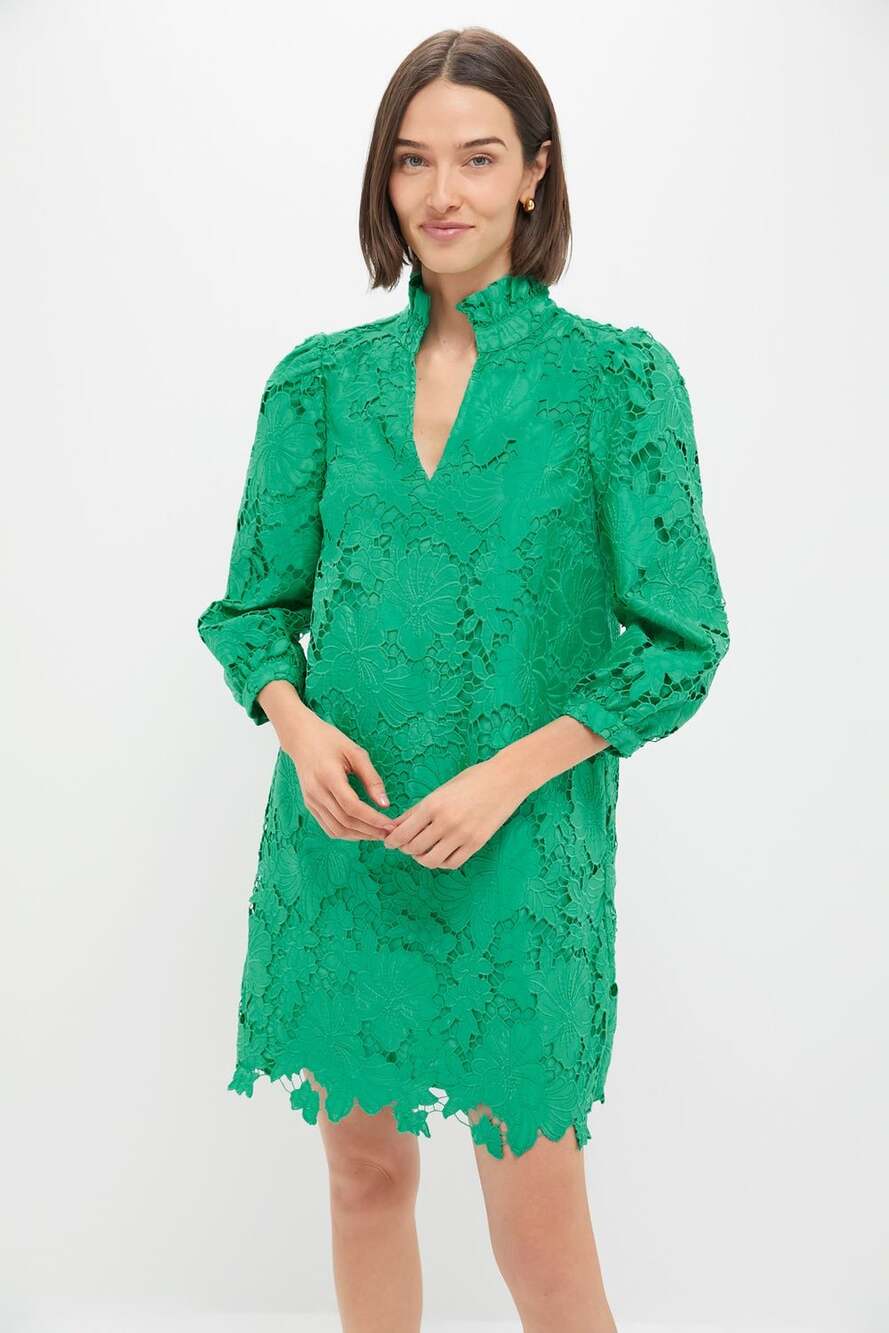 Pomander Place Tuckernuck Kelly Green Lace Cath Dress XS NWT